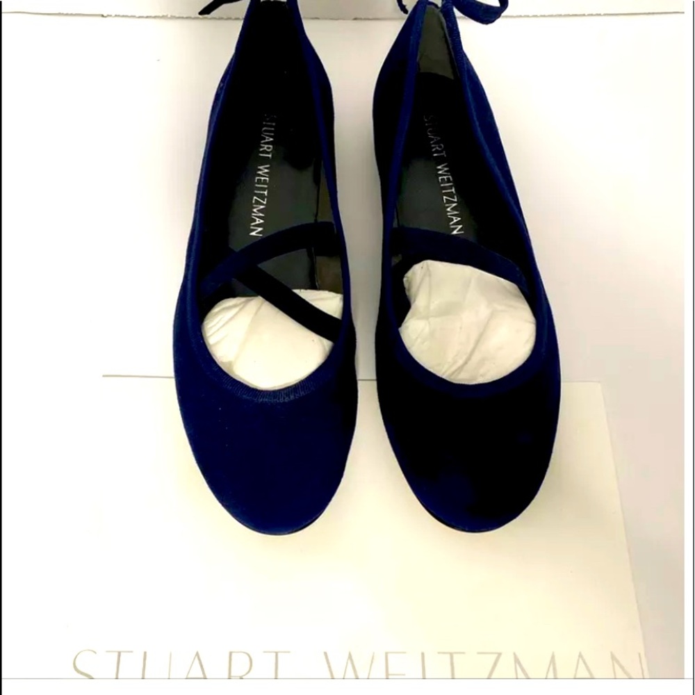 Stuart Weitzman new navy suede ballet flats